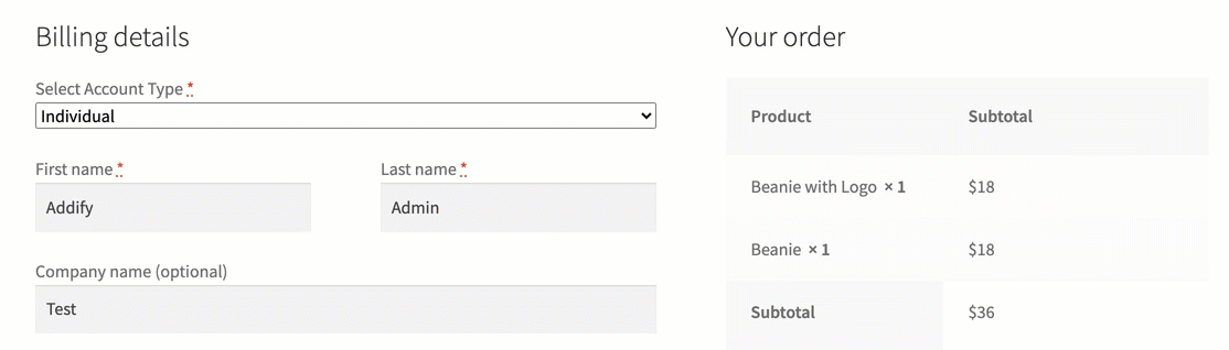 Dependable VAT field